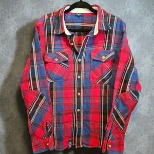 LRG Vibrant Red and Blue Checkered Shirt